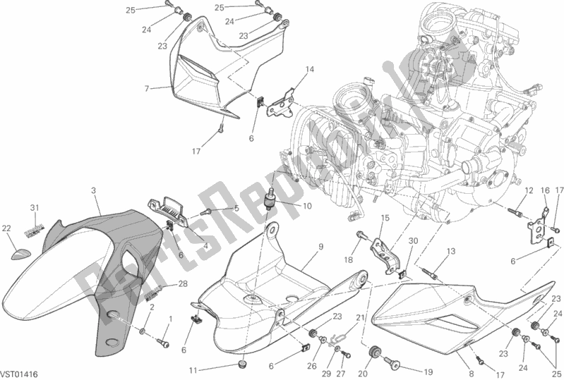 All parts for the 34b - Fairing of the Ducati Multistrada 1200 S Touring Brasil 2015